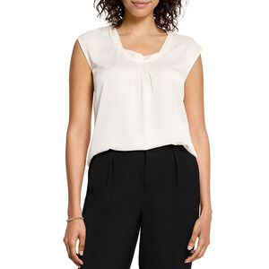 Nic+Zoe Women Twisted Top Cream Size S